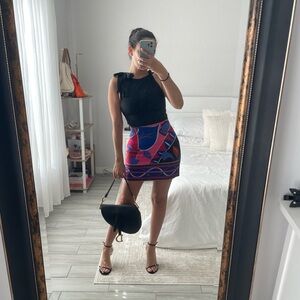 ZARA Abstract Multicolor High-waist Mini Skirt